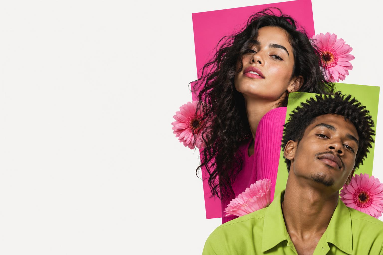 Expressive hairstyles and bold pink and lime fashion